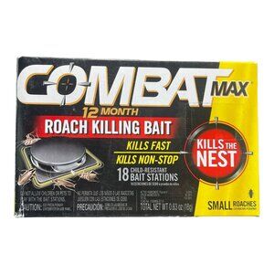 Combat Max‎ 12 Month Roach Killing Bait, Small Roach Child-Resistant 18 Count